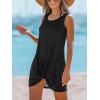 CUPSHE Womens Swimsuit Coverup Sleeveless Swimwear Beach Cover Ups Sheer Twisted Basic Tank Dress(Black)