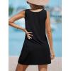 CUPSHE Womens Swimsuit Coverup Sleeveless Swimwear Beach Cover Ups Sheer Twisted Basic Tank Dress(Black Print)