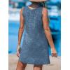CUPSHE Womens Swimsuit Coverup Sleeveless Swimwear Beach Cover Ups Sheer Twisted Basic Tank Dress(Blue)
