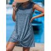 CUPSHE Womens Swimsuit Coverup Sleeveless Swimwear Beach Cover Ups Sheer Twisted Basic Tank Dress(Blue)