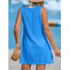 CUPSHE Womens Swimsuit Coverup Sleeveless Swimwear Beach Cover Ups Sheer Twisted Basic Tank Dress(Blue2)