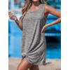 CUPSHE Womens Swimsuit Coverup Sleeveless Swimwear Beach Cover Ups Sheer Twisted Basic Tank Dress(Brown)