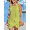 CUPSHE Womens Swimsuit Coverup Sleeveless Swimwear Beach Cover Ups Sheer Twisted Basic Tank Dress(Green2)