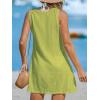 CUPSHE Womens Swimsuit Coverup Sleeveless Swimwear Beach Cover Ups Sheer Twisted Basic Tank Dress(Green2)