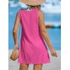 CUPSHE Womens Swimsuit Coverup Sleeveless Swimwear Beach Cover Ups Sheer Twisted Basic Tank Dress(Hot Pink2)