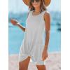CUPSHE Womens Swimsuit Coverup Sleeveless Swimwear Beach Cover Ups Sheer Twisted Basic Tank Dress(Light Grey)
