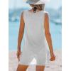 CUPSHE Womens Swimsuit Coverup Sleeveless Swimwear Beach Cover Ups Sheer Twisted Basic Tank Dress(Light Grey)