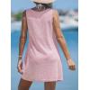 CUPSHE Womens Swimsuit Coverup Sleeveless Swimwear Beach Cover Ups Sheer Twisted Basic Tank Dress(Light Pink)