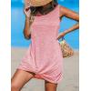 CUPSHE Womens Swimsuit Coverup Sleeveless Swimwear Beach Cover Ups Sheer Twisted Basic Tank Dress(Pink)