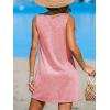 CUPSHE Womens Swimsuit Coverup Sleeveless Swimwear Beach Cover Ups Sheer Twisted Basic Tank Dress(Pink)