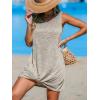 CUPSHE Womens Swimsuit Coverup Sleeveless Swimwear Beach Cover Ups Sheer Twisted Basic Tank Dress(Sand)