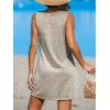CUPSHE Womens Swimsuit Coverup Sleeveless Swimwear Beach Cover Ups Sheer Twisted Basic Tank Dress(Sand)