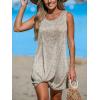 CUPSHE Womens Swimsuit Coverup Sleeveless Swimwear Beach Cover Ups Sheer Twisted Basic Tank Dress(Sand)