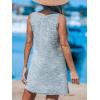 CUPSHE Womens Swimsuit Coverup Sleeveless Swimwear Beach Cover Ups Sheer Twisted Basic Tank Dress(Slate Gray)