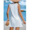 CUPSHE Womens Swimsuit Coverup Sleeveless Swimwear Beach Cover Ups Sheer Twisted Basic Tank Dress(White2)