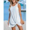 CUPSHE Womens Swimsuit Coverup Sleeveless Swimwear Beach Cover Ups Sheer Twisted Basic Tank Dress(White2)