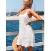 CUPSHE Womens Swimsuit Coverup Spaghetti Strap Eyelet Swimwear Beach Cover Ups Sleeveless Lined Dress(White)