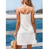 CUPSHE Womens Swimsuit Coverup Spaghetti Strap Eyelet Swimwear Beach Cover Ups Sleeveless Lined Dress(White)