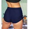 CUPSHE Womens Swimsuit High Waisted Bikini Bottom Sporty Boyshorts Quick Dry Drawstring(Navy Blue)