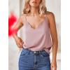 CUPSHE Womens Tank Tops V Neck Button Down Casual Cami Blouses Summer Sleeveless Basic Tank Shirt(A-pink)