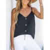 CUPSHE Womens Tank Tops V Neck Button Down Casual Cami Blouses Summer Sleeveless Basic Tank Shirt(Black)