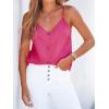 CUPSHE Womens Tank Tops V Neck Button Down Casual Cami Blouses Summer Sleeveless Basic Tank Shirt(Rose Pink)