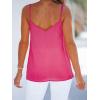 CUPSHE Womens Tank Tops V Neck Button Down Casual Cami Blouses Summer Sleeveless Basic Tank Shirt(Rose Pink)