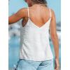 CUPSHE Womens Tank Tops V Neck Button Down Casual Cami Blouses Summer Sleeveless Basic Tank Shirt(White)