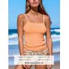 CUPSHE Women’s Tankini Set Two Piece Swimsuit Ruched Drawstring Bathing Suits with High Waisted Bottom Rib(Apricot Floral)