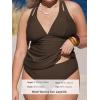 CUPSHE Women’s Tankini Set V Neck Crisscross Adjustable Straps Cutout Two Piece Swimsuit Mid Rise Ruched(P-dark Brown)