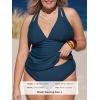 CUPSHE Women’s Tankini Set V Neck Crisscross Adjustable Straps Cutout Two Piece Swimsuit Mid Rise Ruched(P-navy Blue)