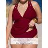 CUPSHE Women’s Tankini Set V Neck Crisscross Adjustable Straps Cutout Two Piece Swimsuit Mid Rise Ruched(P-red)