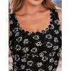 CUPSHE Women’s Tankini Sets Scoop Neck Scallop Trim Two Piece Swimsuit Adjustable Wide Straps Ruching Swimwear(Black/Cream Rose)