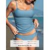 CUPSHE Women’s Tankini Sets Two Piece Swimsuit Scoop Neck Ruched Adjustable Straps Drawstring Mid Rise(Sky Blue)