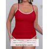 CUPSHE Women’s Tankini Sets Two Piece Swimsuit Scoop Neck Tummy Control Adjustable Straps Shell Stitched(P-red)