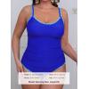 CUPSHE Women’s Tankini Sets Two Piece Swimsuit Scoop Neck Tummy Control Adjustable Straps Shell Stitched(P-royal Blue)