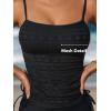 CUPSHE Women’s Tankini Sets Two Piece Swimsuit Square Neck Mesh Bathing Suit Adjustable Spaghetti Straps Drawstring(Black)