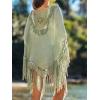 CUPSHE Women’s Tassel Long Kimono Cardigans Beach Swimsuit Bikini Cover Up(Green)