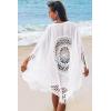 CUPSHE Women’s Tassel Long Kimono Cardigans Beach Swimsuit Bikini Cover Up(White)