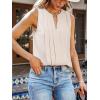 CUPSHE Womens Top Lace Split Neck Sleeveless Shirts Dressy Tank Coverup 2025 Fashion Blouse Summer Casual(Beige)