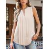CUPSHE Womens Top Lace Split Neck Sleeveless Shirts Dressy Tank Coverup 2025 Fashion Blouse Summer Casual(Beige)