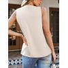 CUPSHE Womens Top Lace Split Neck Sleeveless Shirts Dressy Tank Coverup 2025 Fashion Blouse Summer Casual(Beige)