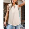 CUPSHE Womens Top Lace Split Neck Sleeveless Shirts Dressy Tank Coverup 2025 Fashion Blouse Summer Casual(Beige)