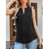 CUPSHE Womens Top Lace Split Neck Sleeveless Shirts Dressy Tank Coverup 2025 Fashion Blouse Summer Casual(Black)