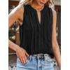 CUPSHE Womens Top Lace Split Neck Sleeveless Shirts Dressy Tank Coverup 2025 Fashion Blouse Summer Casual(Black)