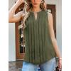 CUPSHE Womens Top Lace Split Neck Sleeveless Shirts Dressy Tank Coverup 2025 Fashion Blouse Summer Casual(Green)