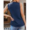 CUPSHE Womens Top Lace Split Neck Sleeveless Shirts Dressy Tank Coverup 2025 Fashion Blouse Summer Casual(Navy)