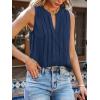 CUPSHE Womens Top Lace Split Neck Sleeveless Shirts Dressy Tank Coverup 2025 Fashion Blouse Summer Casual(Navy)