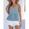 CUPSHE Womens Top Sleeveless Button Front Detail Blouse Casual Loose(Blue)
