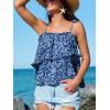 CUPSHE Womens Top Square Neck Sleeveless Flutter Shirt Relaxed Blouse Casual Beach Loose(Blue)
